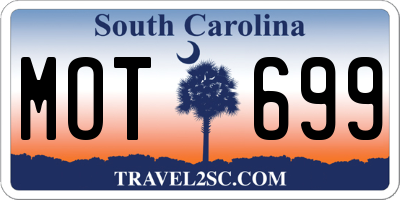 SC license plate MOT699