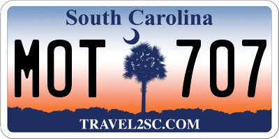 SC license plate MOT707