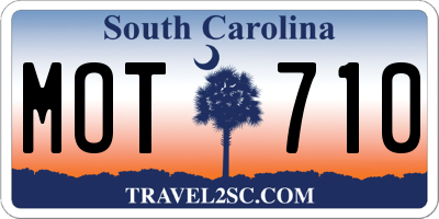 SC license plate MOT710