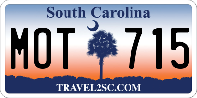 SC license plate MOT715