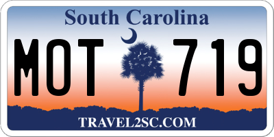 SC license plate MOT719