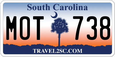 SC license plate MOT738