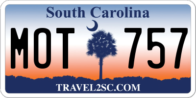 SC license plate MOT757