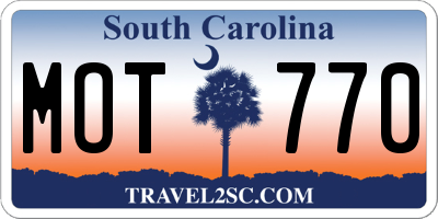 SC license plate MOT770