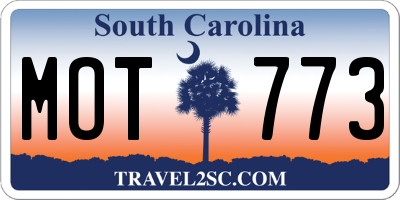 SC license plate MOT773