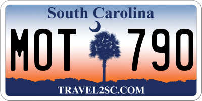 SC license plate MOT790