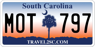 SC license plate MOT797