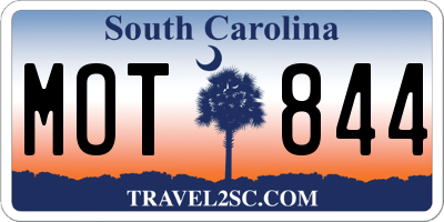 SC license plate MOT844
