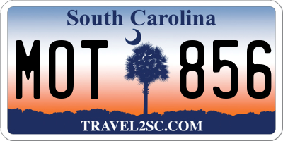 SC license plate MOT856