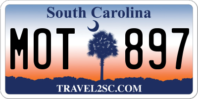 SC license plate MOT897