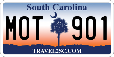 SC license plate MOT901