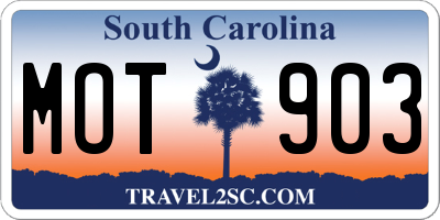 SC license plate MOT903