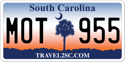 SC license plate MOT955