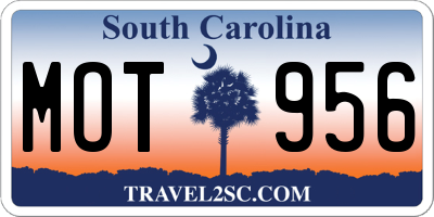 SC license plate MOT956