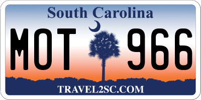 SC license plate MOT966