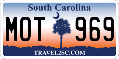 SC license plate MOT969