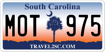 SC license plate MOT975