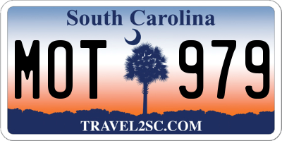SC license plate MOT979
