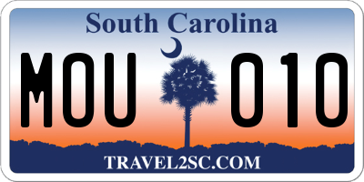 SC license plate MOU010