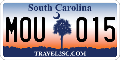 SC license plate MOU015
