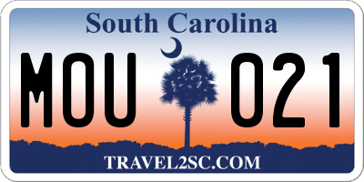 SC license plate MOU021