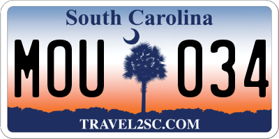 SC license plate MOU034