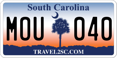 SC license plate MOU040