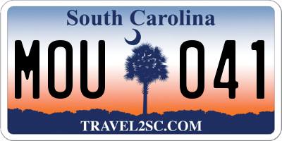 SC license plate MOU041