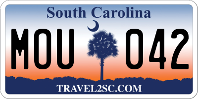 SC license plate MOU042