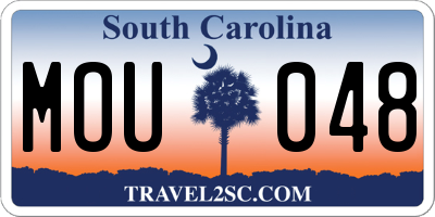 SC license plate MOU048