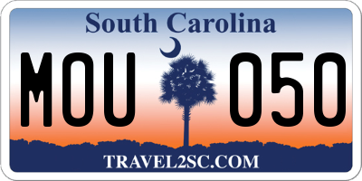 SC license plate MOU050