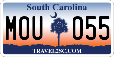 SC license plate MOU055