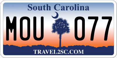 SC license plate MOU077