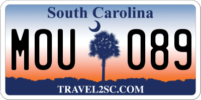SC license plate MOU089