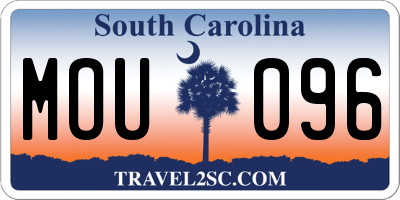 SC license plate MOU096