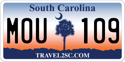 SC license plate MOU109