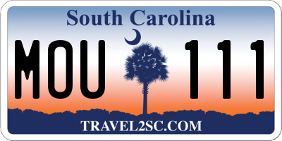 SC license plate MOU111