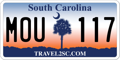 SC license plate MOU117