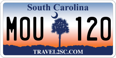 SC license plate MOU120