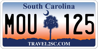 SC license plate MOU125