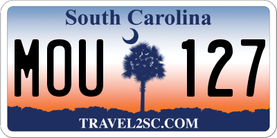 SC license plate MOU127