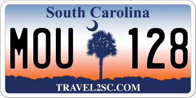 SC license plate MOU128