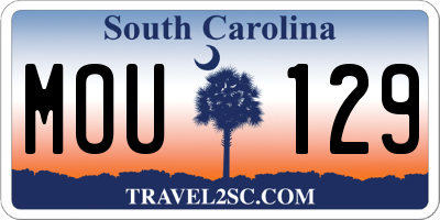 SC license plate MOU129