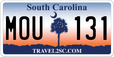 SC license plate MOU131