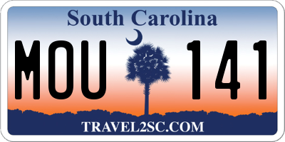 SC license plate MOU141
