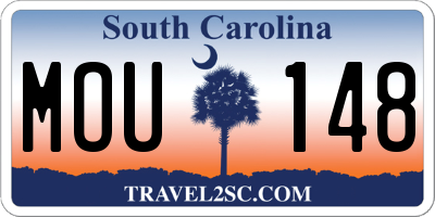 SC license plate MOU148
