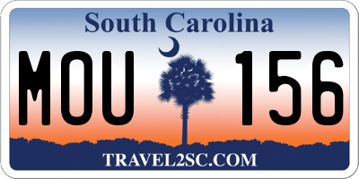 SC license plate MOU156