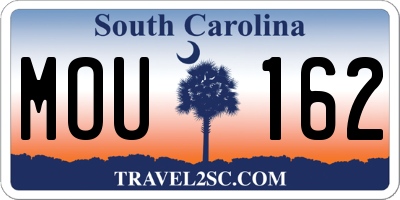SC license plate MOU162