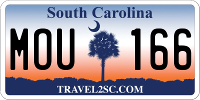 SC license plate MOU166