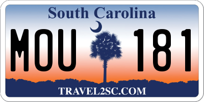 SC license plate MOU181